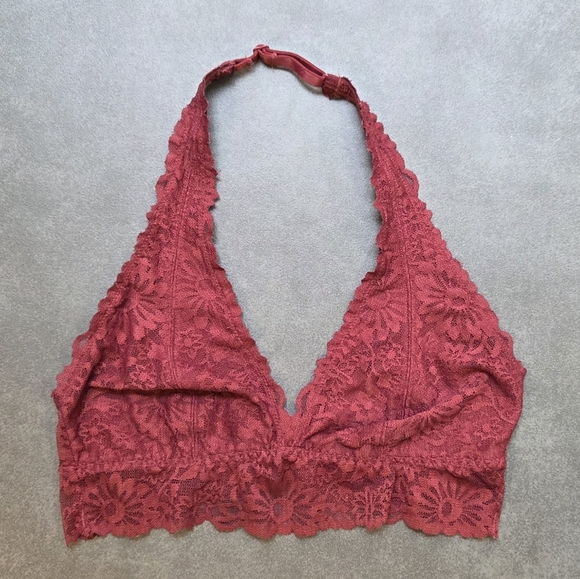 NWOT VS Pink Lace Halter Bralette - Picture 1 of 6
